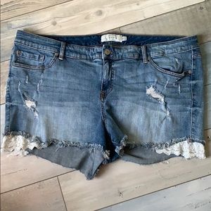 Torrid distressed jean shorts